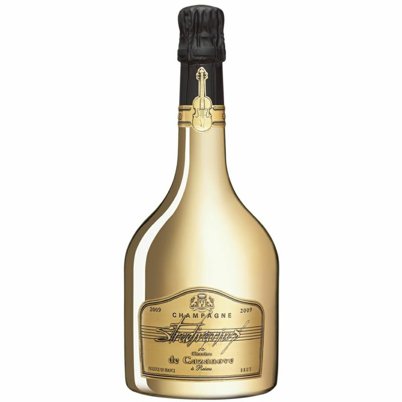 ストラドシリーズ初のムニエブレンド。ヴァイオリンをあしらった豪華なボトルはご贈答に最適なシャンパン、ストラディバリウス・ブリュット・ミレジメ・2009