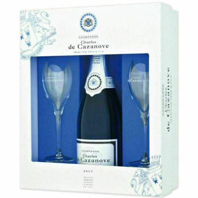 「シャルル・ド・カザノーヴ・ブリュット ペアグラスセット」<br>フランス/シャンパン/750ml 1本
